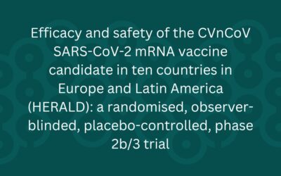 Phase 2b/3 trial HERALD: CVnCoV SARS-CoV-2 mRNA vaccine CANDIDATE